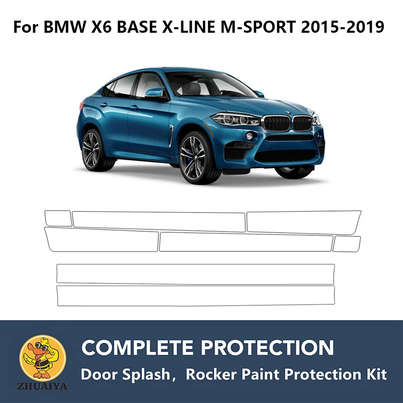 

PreCut Rocker Panels Paint Protection Clear Bra Guard Kit TPU PPF For BMW X6 BASE X-LINE M-SPORT 2015-2019