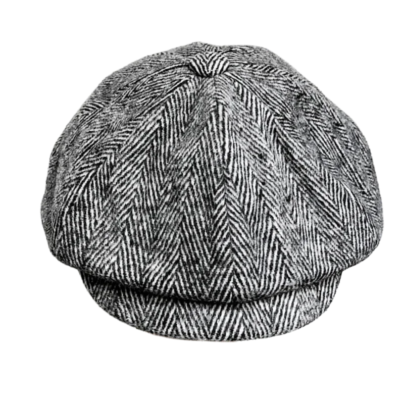 Men Retro Beret Mafia Movie Cosplay Wool Blend Vintage Herringbone Tweed Men Casual Newsboy Hat Flat Cap