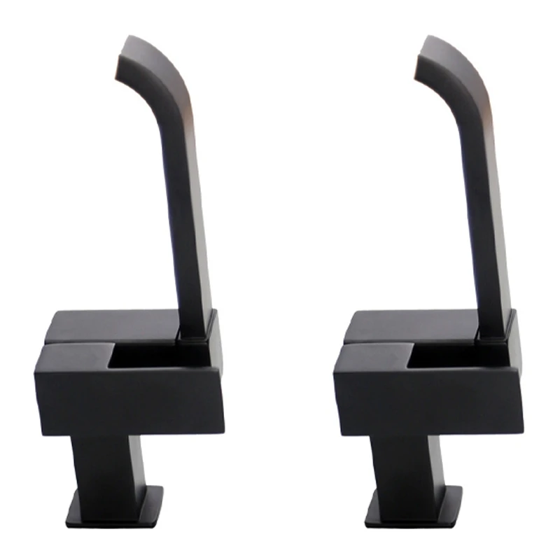 

2X Bathroom Basin Faucet Wall Mounted Cold Water Faucet Bathtub Waterfall Spout Vessel Sink Faucet Mop Pool Tap -Black
