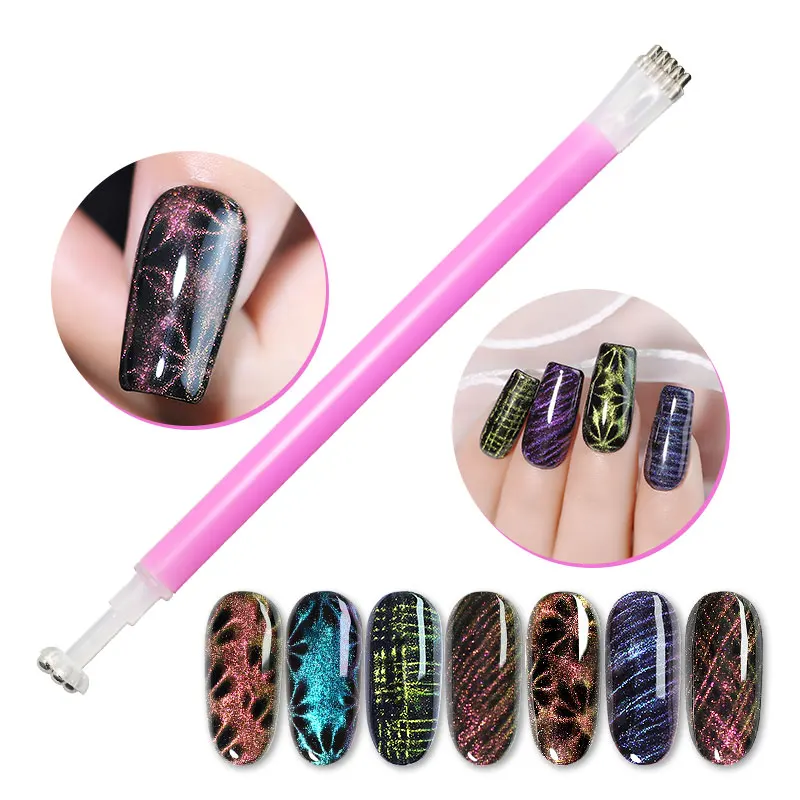 Bâton magnétique œil de chat à double tête 9D, outil de manucure pour nail art