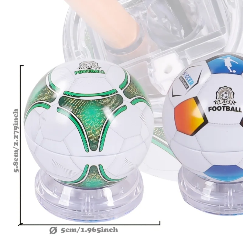 Simpatico Temperamatite Manuale a Forma di Pallone da Calcio con Coperchio, 3 Fori per Matite di Diverse Dimensioni, Temperamatite Non Elettrico in Colore Casuale - immagine 5