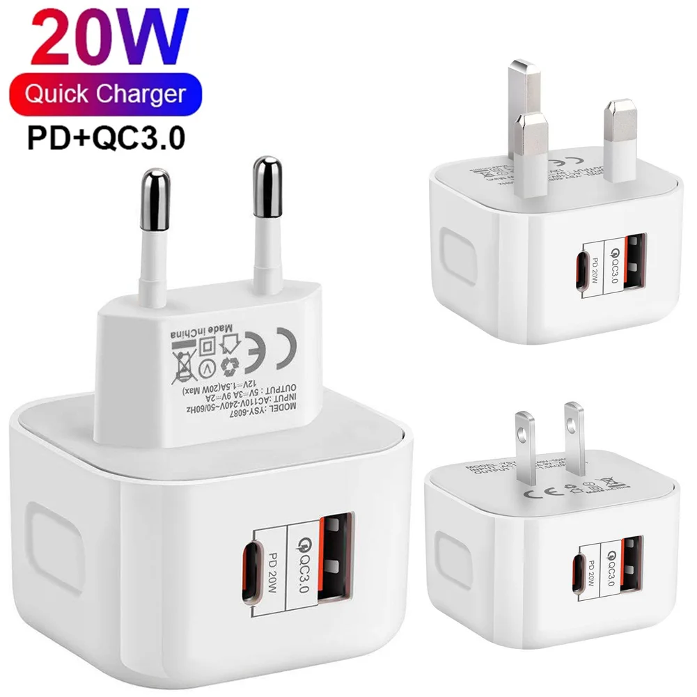 Dual-Port 40W USB-C Fast Charging Wall Adapter