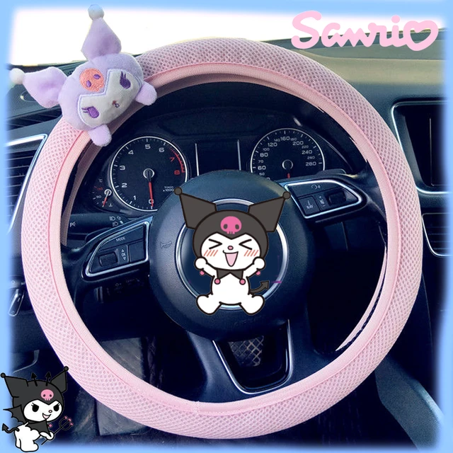 Sanrios Cinnamoroll Mymelody kawaii Cartoon 37-38cm Anime Plush Car  Steering Wheel Cover non-slip Steering Wheel Protector