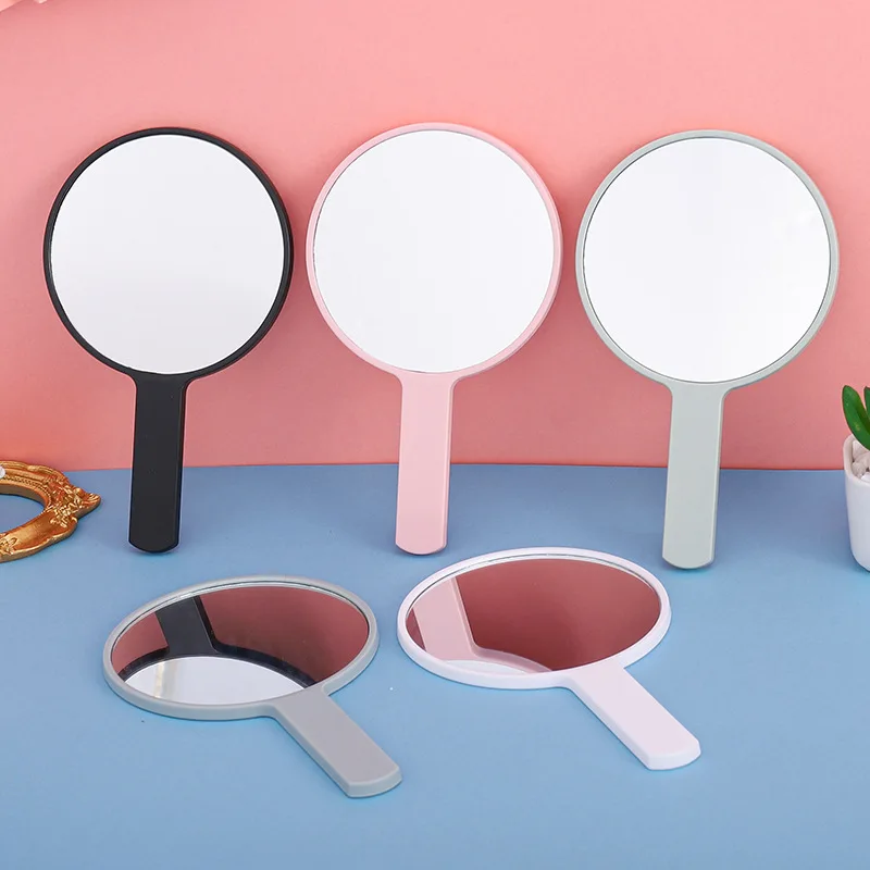 Handheld Makeup Mirror Round Vanity Mirror with Handle SPA Salon Vanity Hand Mirror Handle Cosmetic Compact Mirror for Women