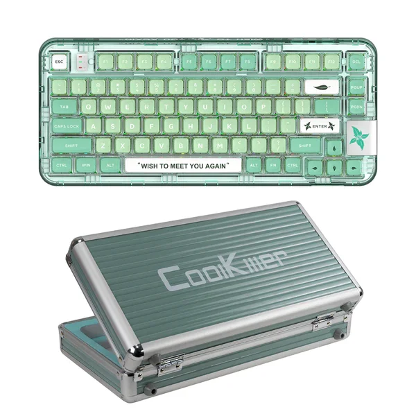 ☆3モード接続ホットスワップメカニカルキーボードミントグリーン