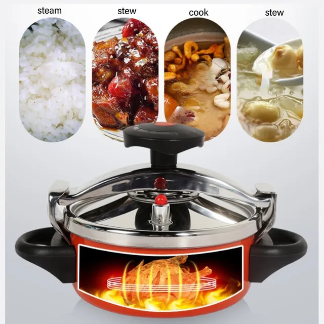 2L Pressure Cooker Stainless Steel Mini Pressure Cooker Canner Double Bottom Pressure Cooker for Gas Induction 3