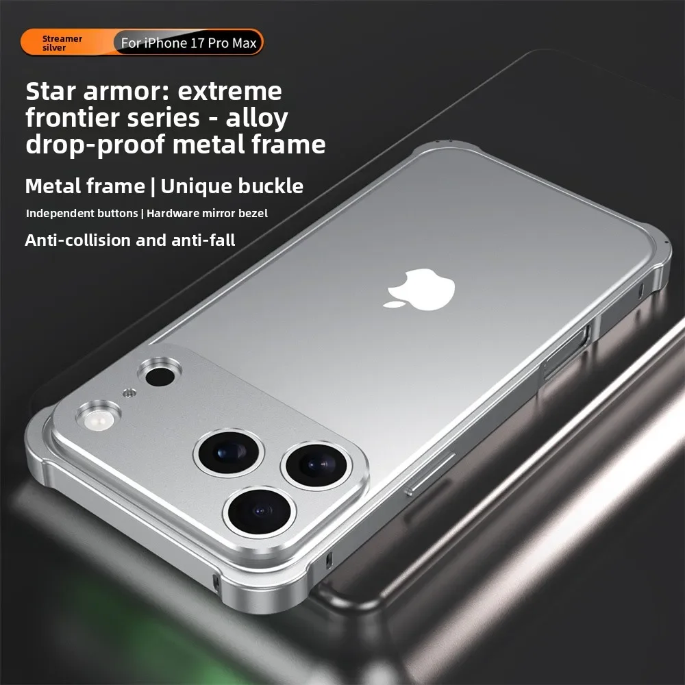 Sleek Aluminum Alloy Phone Case with Camera Protection and Shockproof Design