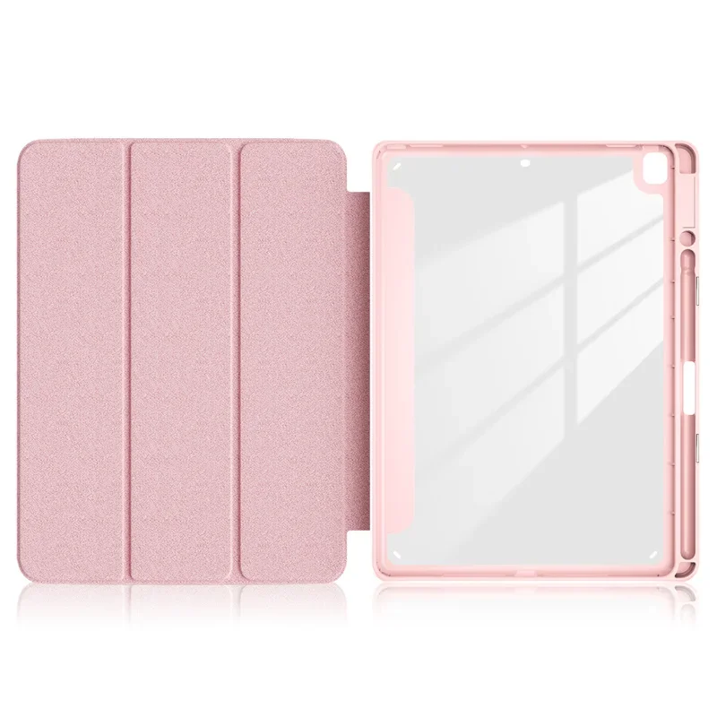 Tablet for iPad 9th 8th 7th Generation Case with Pen Holder Folding Stand Acrylic TPU Back Cover for iPad 9 8 7 10 2 Case 10.2''