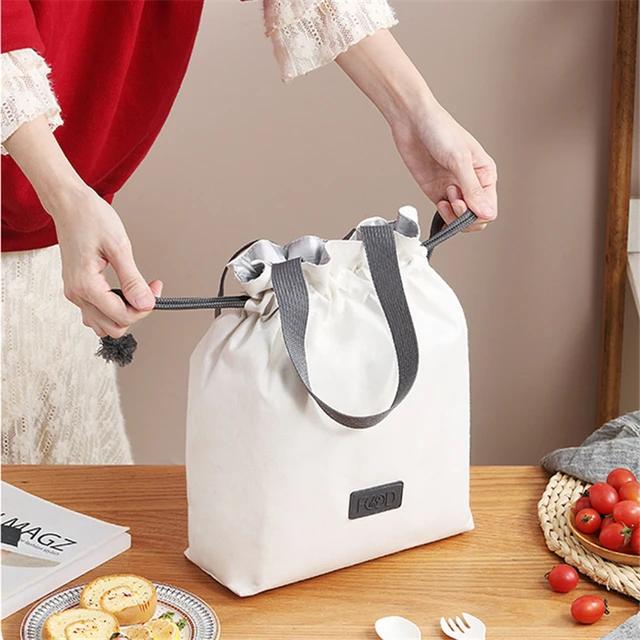 Borse termiche per il pranzo da donna con coulisse portatile borsa da  Picnic impermeabile borsa termica per alimenti contenitore per frigorifero  per ufficio - AliExpress