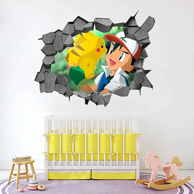 Compre Adesivos de parede pikachu, animais de desenho animado, animais de  estimação, elfos, autoadesivos, grafite, decoração de quarto infantil