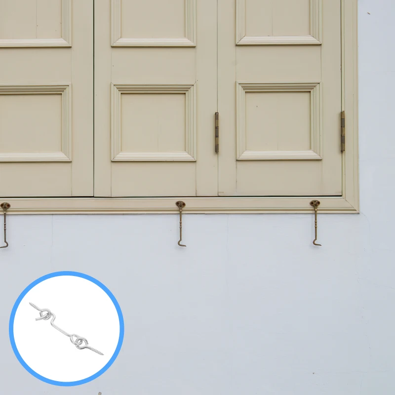 Description Picture 2 of item4 Sets Window Door Hook Safety Latches Cabin Eye Locks Barn Screen Swivel
