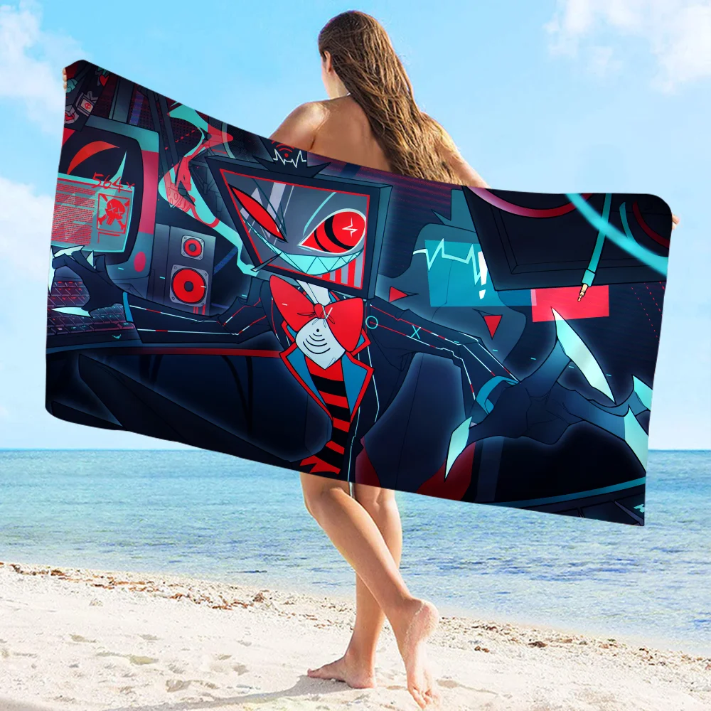 Cartoon H-Hazbin-Hoteles Towel Microfiber Beach Towel Absorbent Quick dry Soft Yoga Swimming Resort Mountain Climbing Towel 4