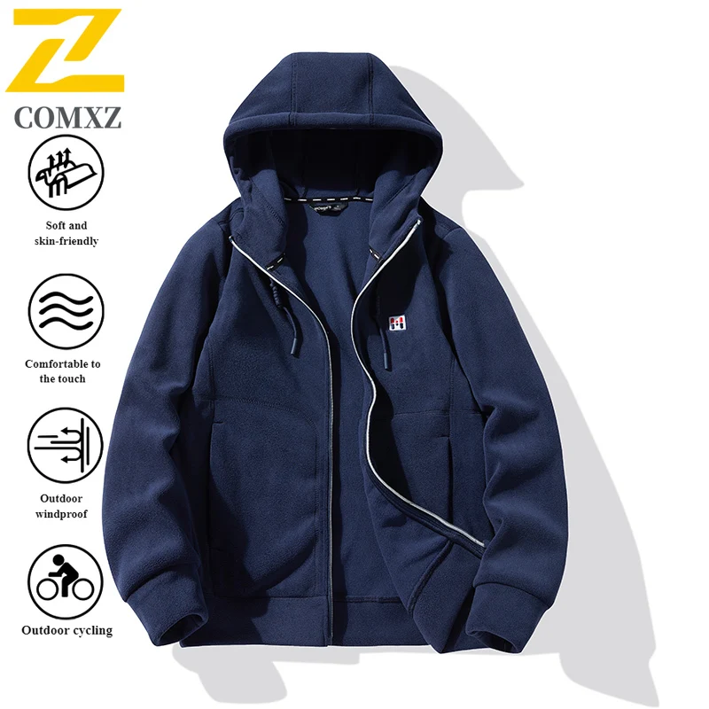 EiAO Unisex Softshell Jacket Winter  Lined Oversize Hooded Coat Waterproof Windproof Outdoor Wear for Hiking Camping Fishing
