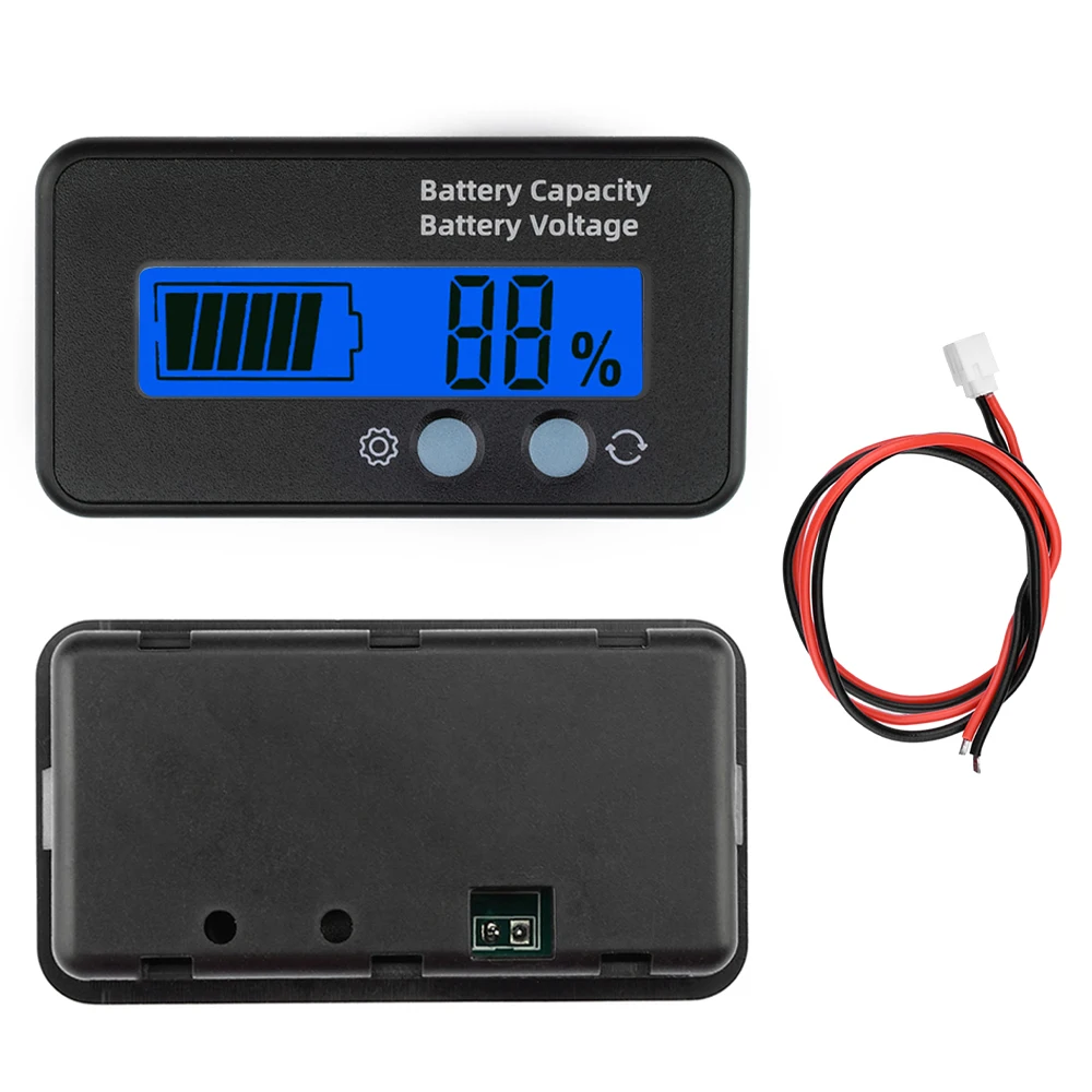 DC 6-100V pil kapasitesi göstergesi LCD dijital elektrik sayacı kurşun-asit lityum yaşam Car voltmetre araba motosiklet için