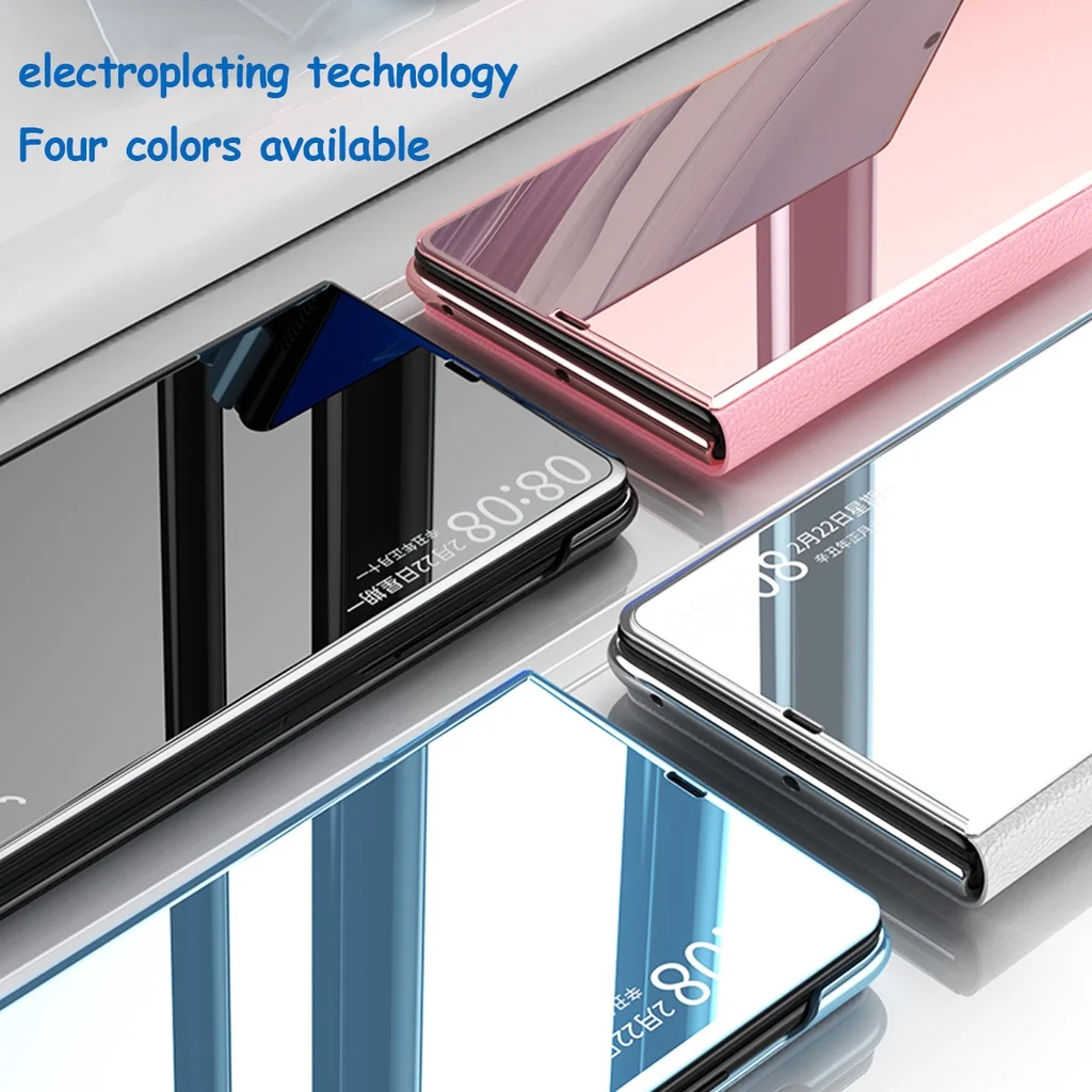 Plating Mirror For Huawei Mate X5 Case Smart Touch View Window Flip Book Wake UP Sleep Protective Cover
