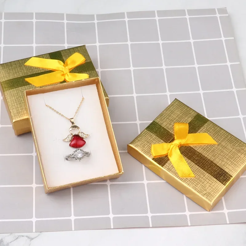 Velvet Metal Necklace Holder and Cardboard Jewelry Gift Box with Butterfly Bow – Sponge... - SKU VMNH1054 - UGI Packaging