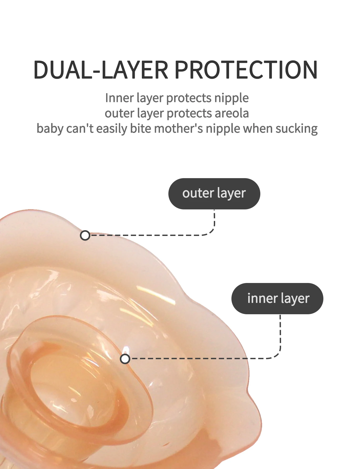 1 Pc brown nipple protecter dual-layer protection for anti-bite nipple broken baby sucking milk bite pacifier style