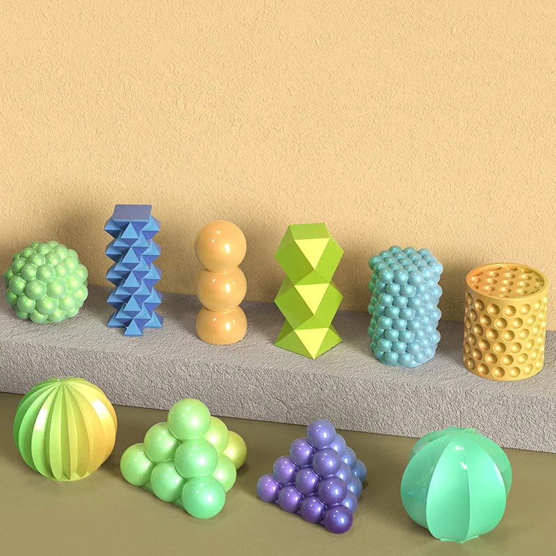 Silicone Candle Mold Geometric Bubble Ball Spherical Lantern Crystal Epoxy Resin Soap Gypsum Chocolate Mould Decor aromatherapy candle mold silicone mold