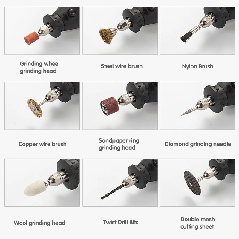 180W Power Electric Mini Drill Engraver Rotary Tool Polishing Grinder Variable Speed Dremel Engraving Pen with Accessories 5