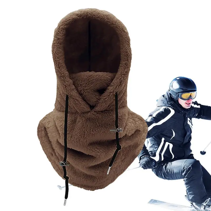 

Sherpa Head Hood Motorcycle Head Covers Fleece Face Covers Cold Weather Face Shield Multifunctional Thermal Winter Neck Scarf