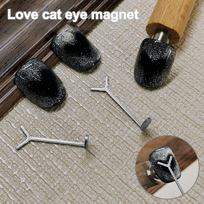 Y-förmige Nagelmagnet-Stick-Drahtwerkzeuge zum Erstellen von Herz- und Barrenformen auf den Nägeln, Liebesherz, Katzenauge, Nagelmagnet, Kunstzubehör – Detail 4
