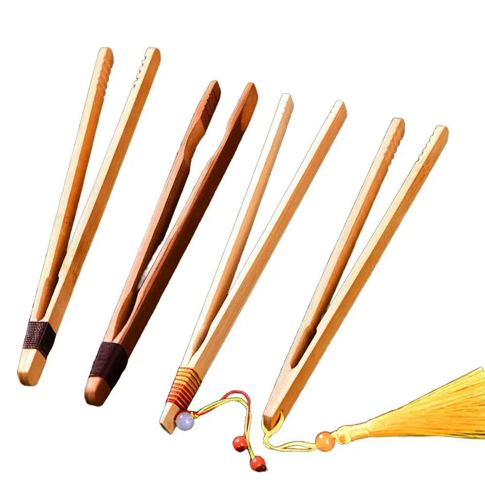 New Bamboo Wood Tea Clips Safe Durable Tea Utensil Tweezer 18cm Salad Clip for Bacon Sugar