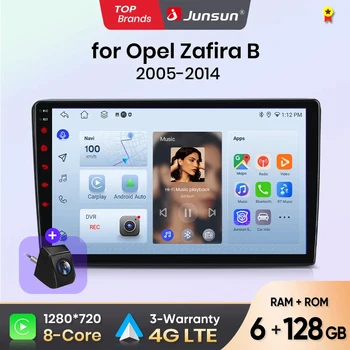 Radio para Auto Junsun para Opel Zafira B Astra H 2005 2006 - 2014, CarPlay, Android Auto, FM, RDS, DSP, BT, GPS, Navegador, SWC, Pantalla Táctil HD IPS, Reproductor Multimedia Plug & Play, Llamadas Manos Libres, Unidad Principal con Estilo Original del Auto 1