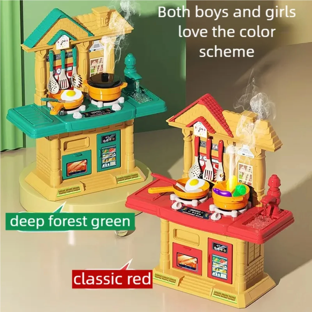 WizKidz Toy Kitchen Set for Boys and Girls with Realistic Lights and Sounds Simulated Food Cooking Stove Sprayer and Toy Sink 2