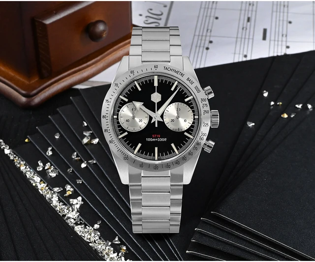 San martin panda sm57クロノグラフ,機械式クロノグラフ,スポーツ  