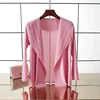 ALSEY Miyake Pleated Solid Color Cardigan Tops Women's T-shirt Summer New Loose Shirts and Blouses Aesthetic Clothing Loose 2