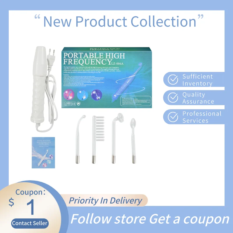 4-in-1 High-frequency Electrotherapy Glass Tube for Acne Removal and Spot Refinement Skin Hydrotherapy Facial Treatment Device electrotherapy skin care tool
