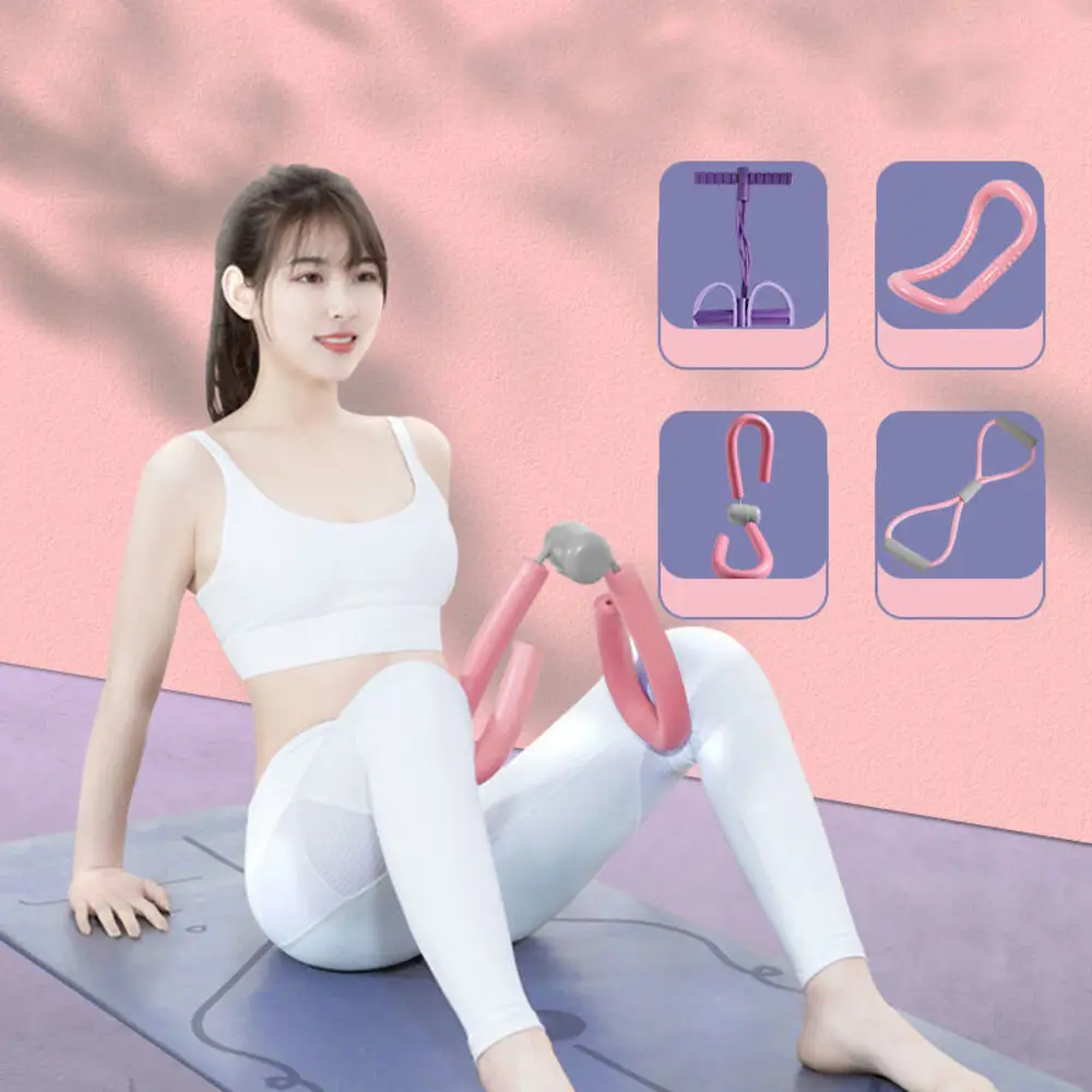Yoga Fitness Set Resistance Bands Pilates Yoga Ring Open Shoulder And Back Fitness Equipment 4 Set