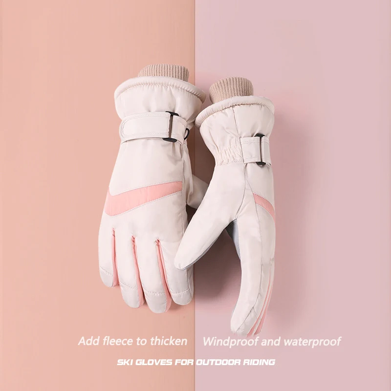 1 pair of winter warm wind waterproof gloves, anti-slip wear gloves, touch screen warm skiing 3