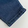 2024 New Denim Blue Versatile Toddler Baby Jeans Solid Trendy Korean Style Spring Children Boys Grils Pants 6
