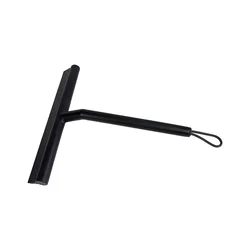 Premium Silicone Shower and Window Squeegee with Long Handle (Black no hook)
