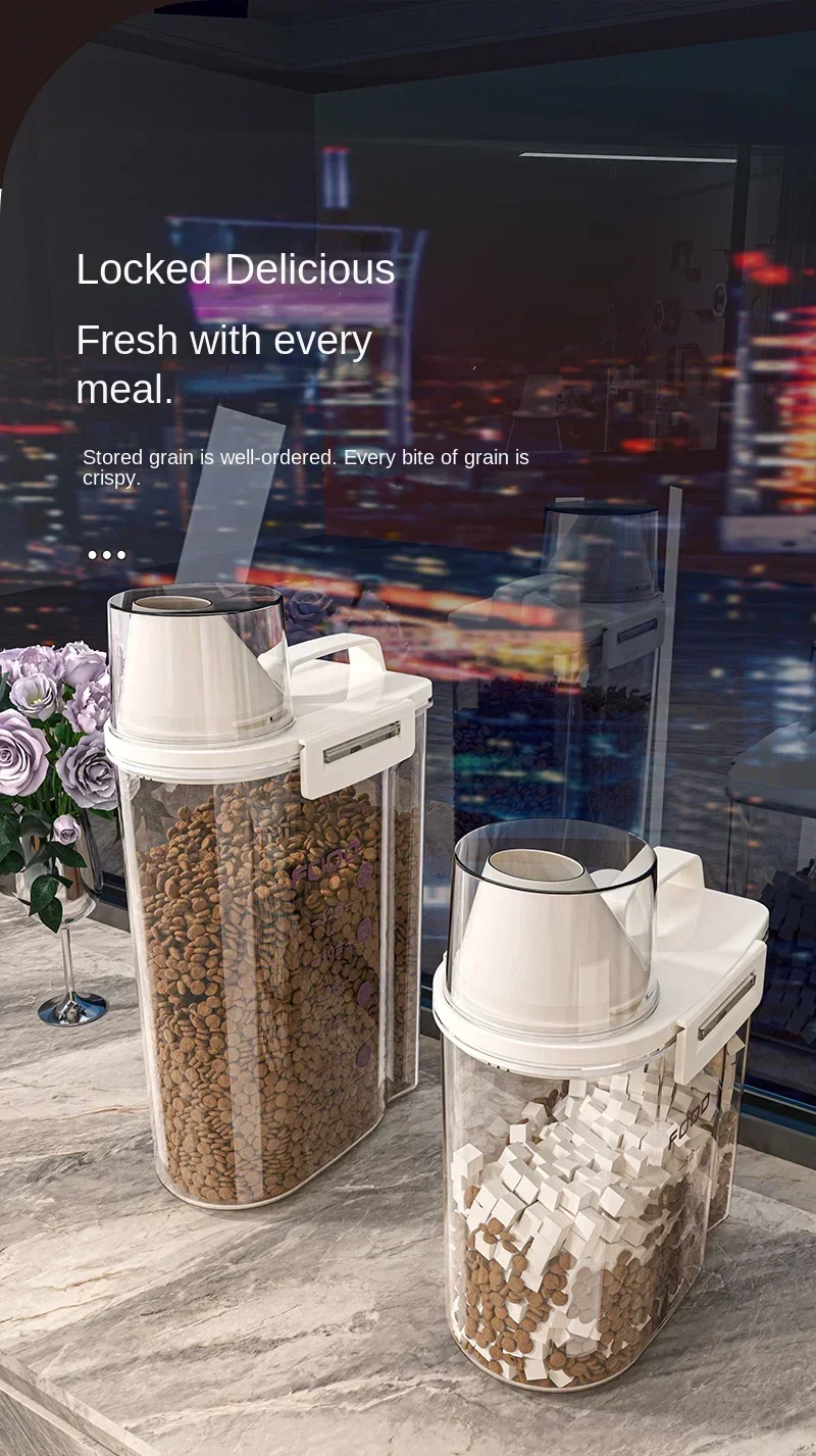 Kitchen Flour Storage Tank Food-Grade Moisture-Proof Rice Grains Sealed Barrel Insect-Proof Rice Storage Box Snack Storage Box