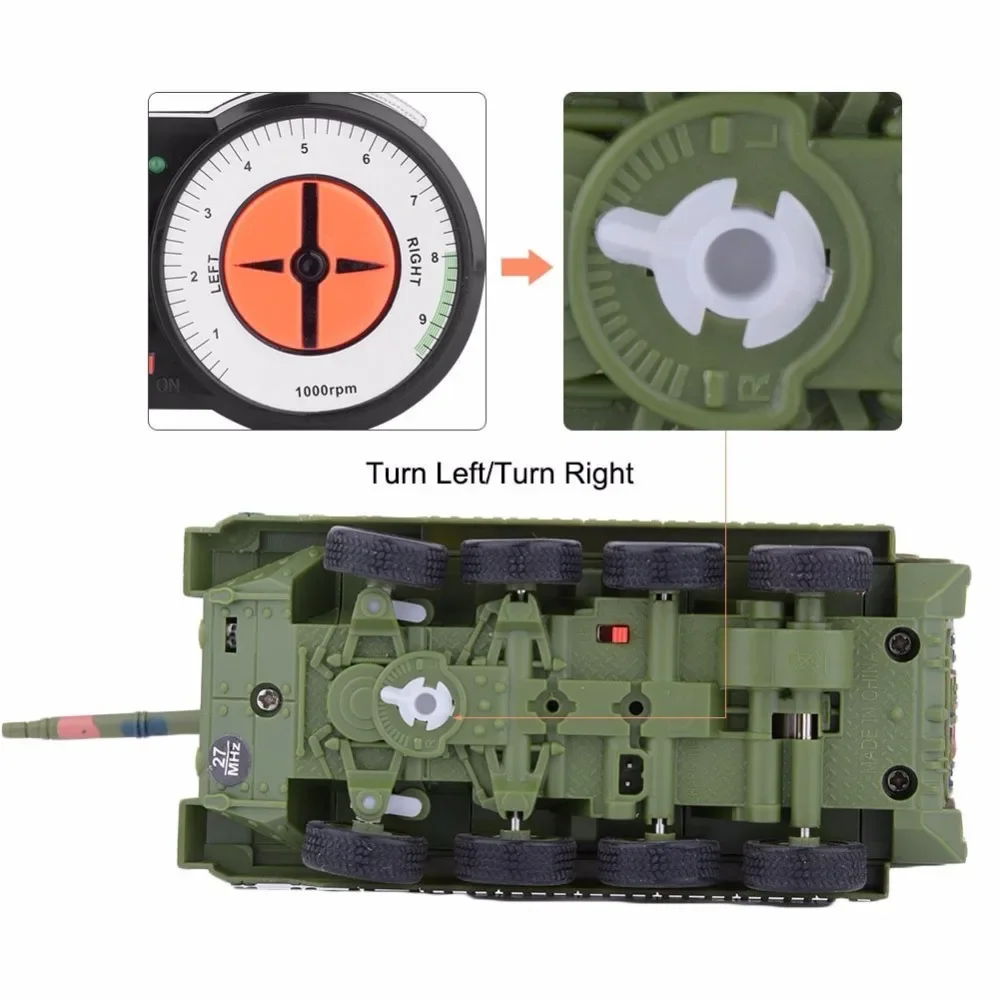RC Tank 8012 Mini Model Military 40Mhz Toy Vehicle Rotatable Wireless Charging Eletric Tanks Simulation Gifts Toys for children 5