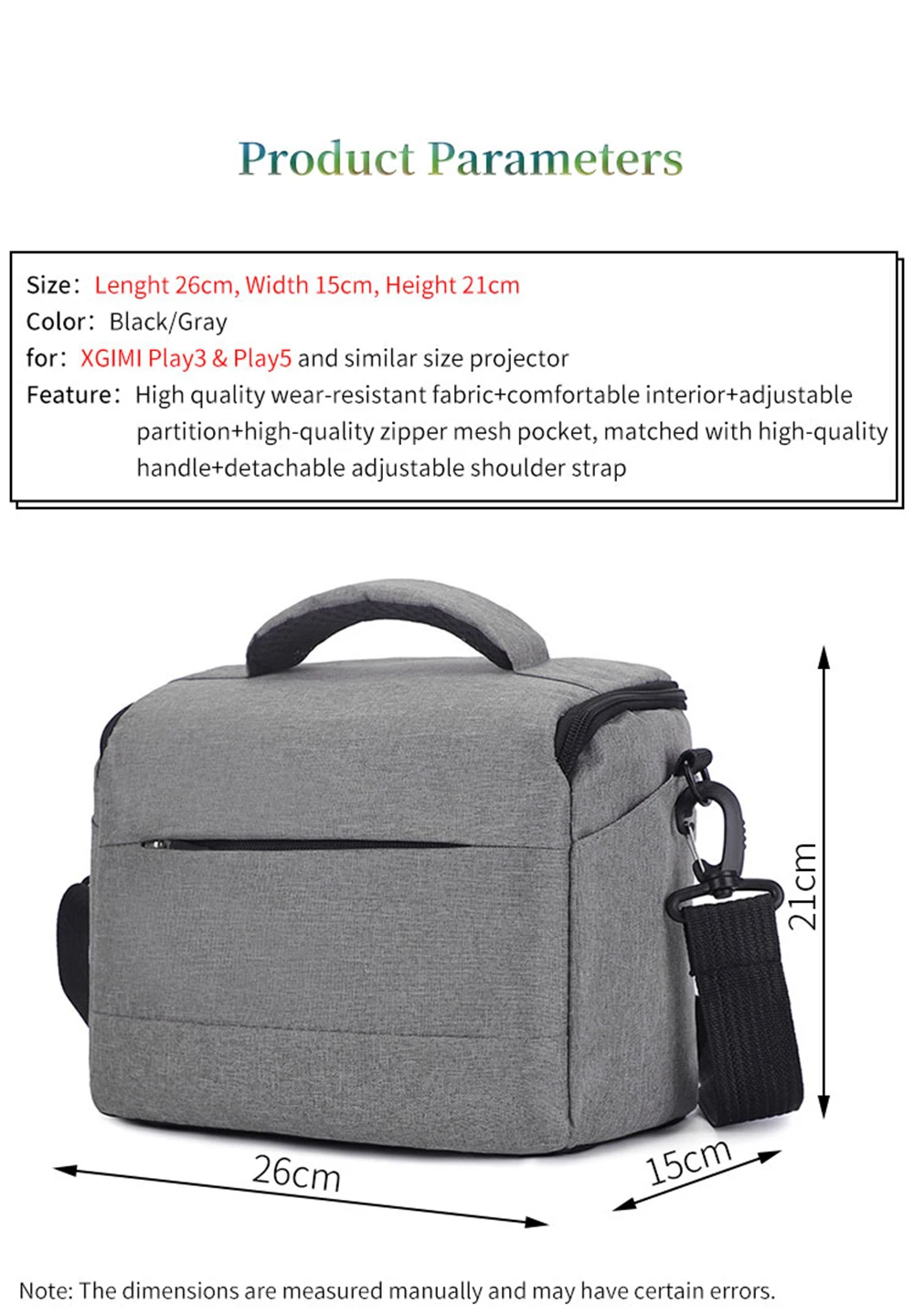 Portable Projector Storage Bag for XGIMI Play3 Play5 Projector Protect Box Play 3 Play 5 Accessories Office Travel Carrying Case