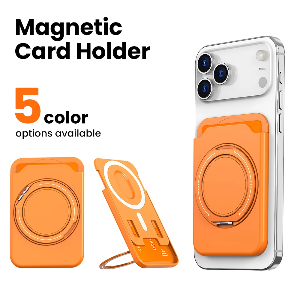 Magnetic Colorful 360° Adjustable Foldable Phone Stand & Card Holder