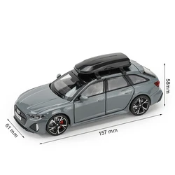 Audi RS6 Diecast Toy Car with Sound and Light Features - Premium Collectible Gift (Grey)
