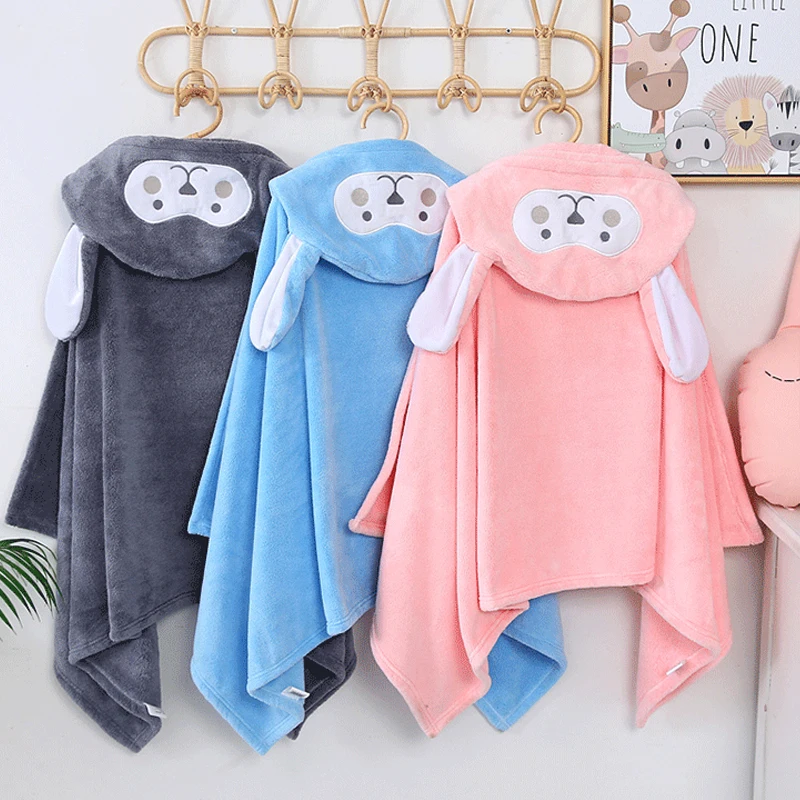 Cartoon Animal Baby Robe Bath Towel Hoodies Cloak for Children Boys Girls Beach Towel Bath Blanket Absorbent Infant