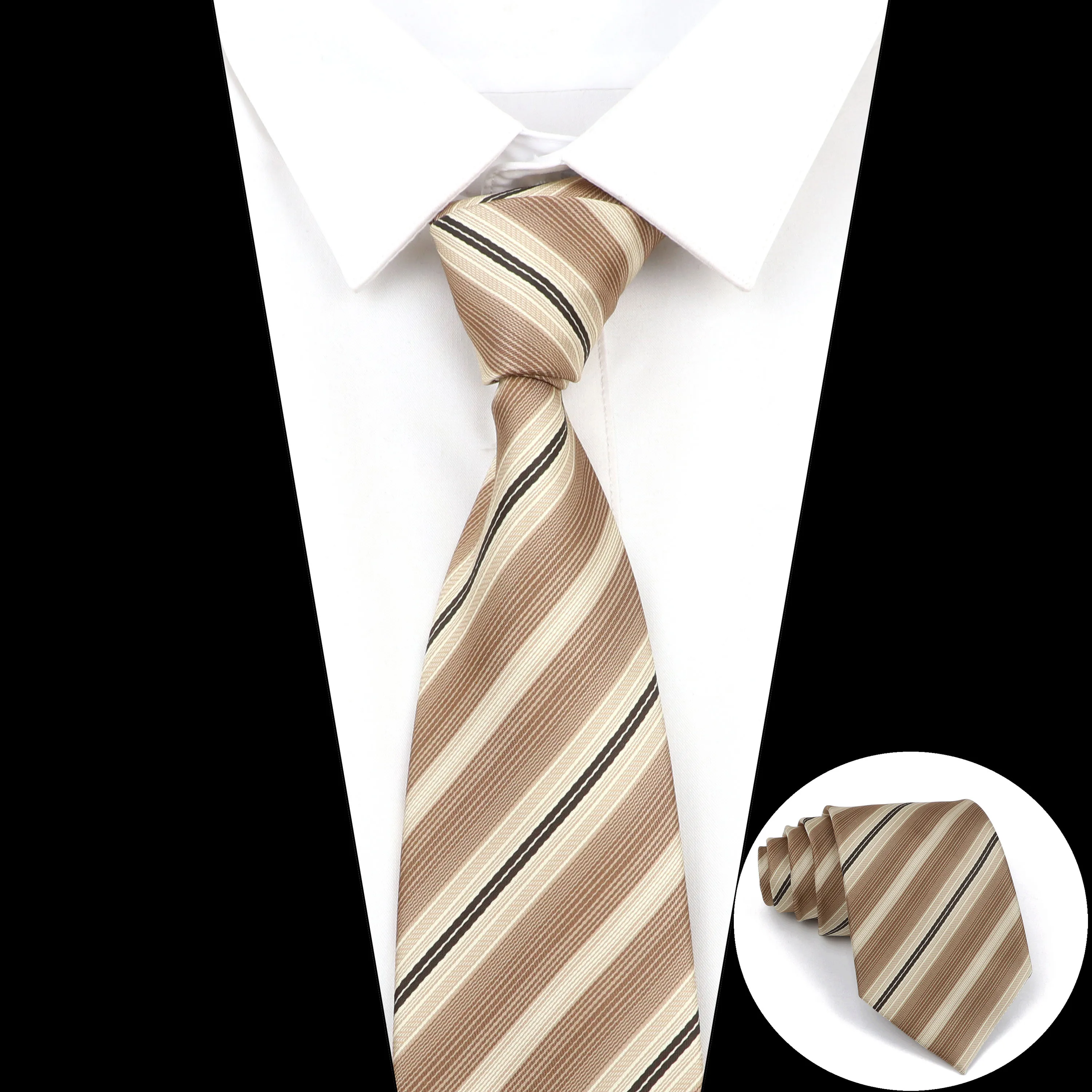 YourTies Cravatta Uomo In Seta Lavanda Con Fermacravatta - Righe Oro, Tessuto Jacquard 1400 Punti, Regalo In Scatola