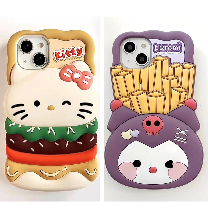 

Чехол для телефона Sanrio Hello Kitty Kuromi для iPhone 14 13 12 11 Pro Max Mini Xs Xr X 8 7 6S 6 Plus, мультяшный аниме силиконовый мягкий чехол