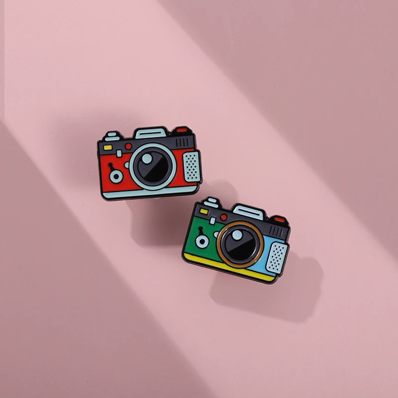 Retro-Kamera Emaille Pin benutzer definierte Erfassung lustige Rekord Leben Revers Abzeichen Schmuck Geschenke Broschen im Freien für Kinder Freunde – Detail 7