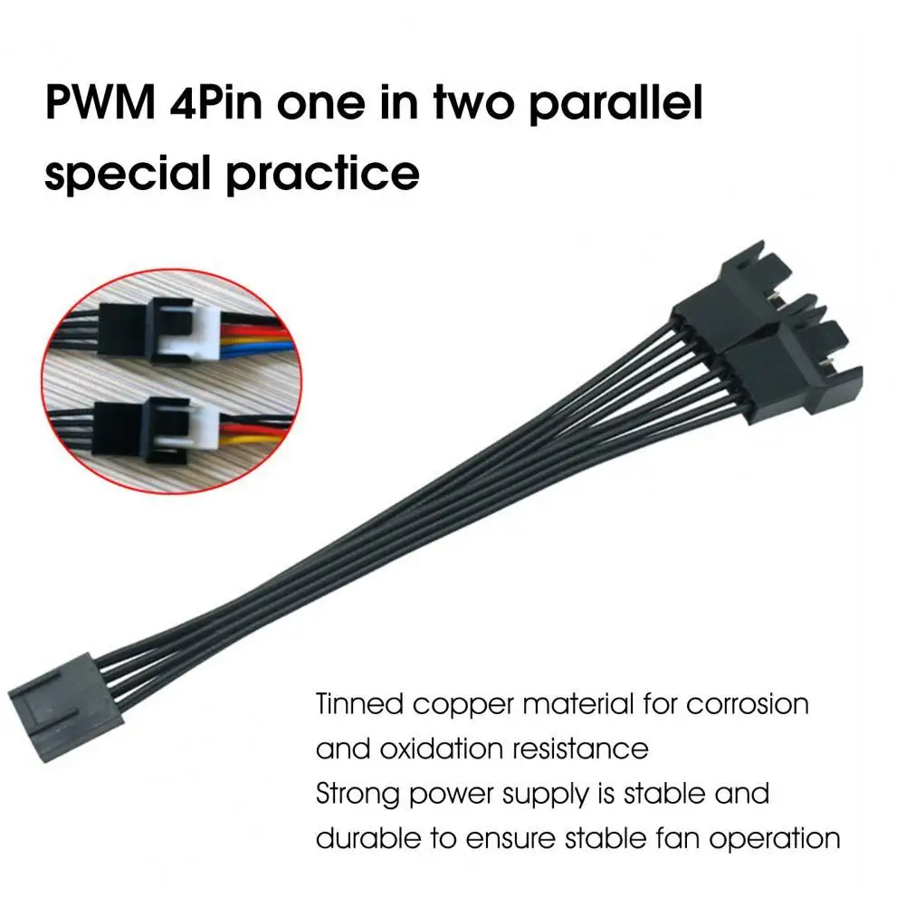 Plug and Play PWM Fan Splitter Cable Wide Compatibility Temperature
