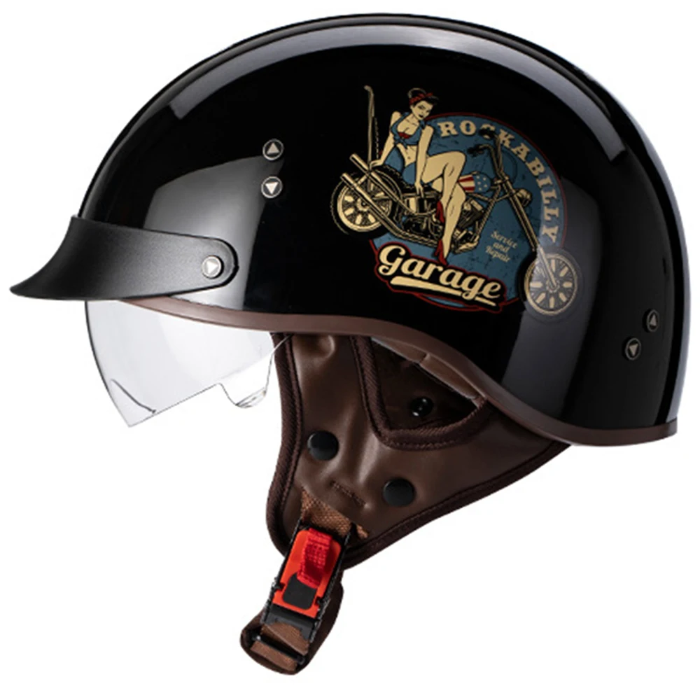 

New Retro Motorcycle Helmet Four Seasons Helmet Half Face Motorbike Crash Moto Helmet Riding Scooter Men Half Motorcycle Helmets