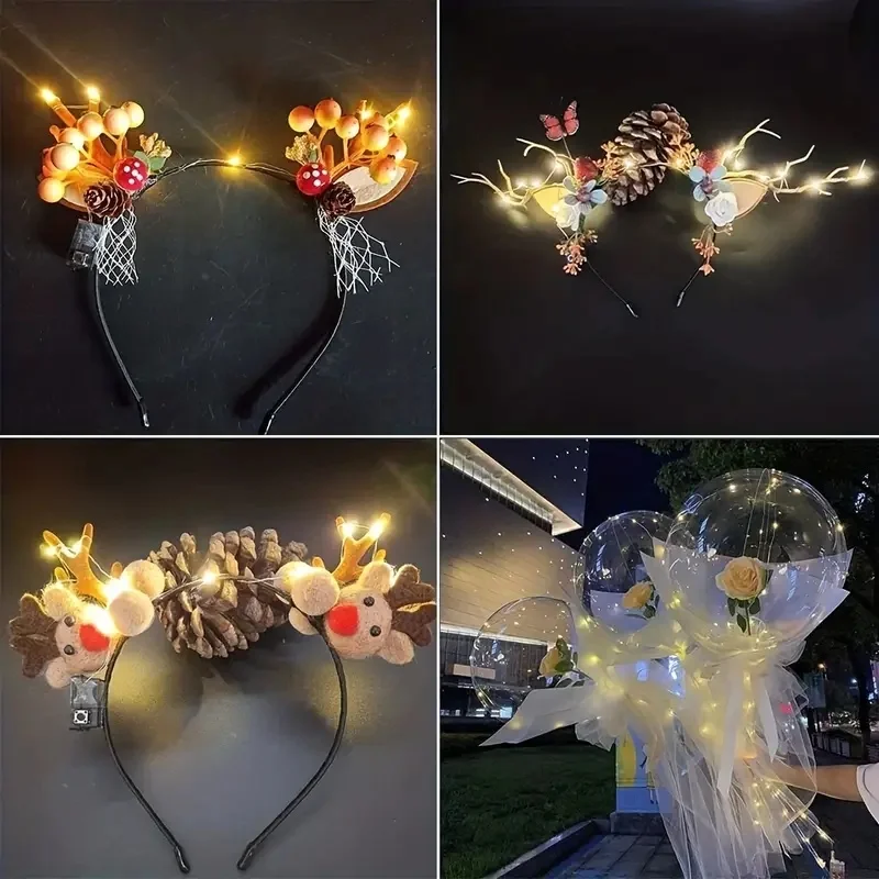 Enchanting LED String Lights - Copper & Silver Wire Garland for Home & Holiday Décor