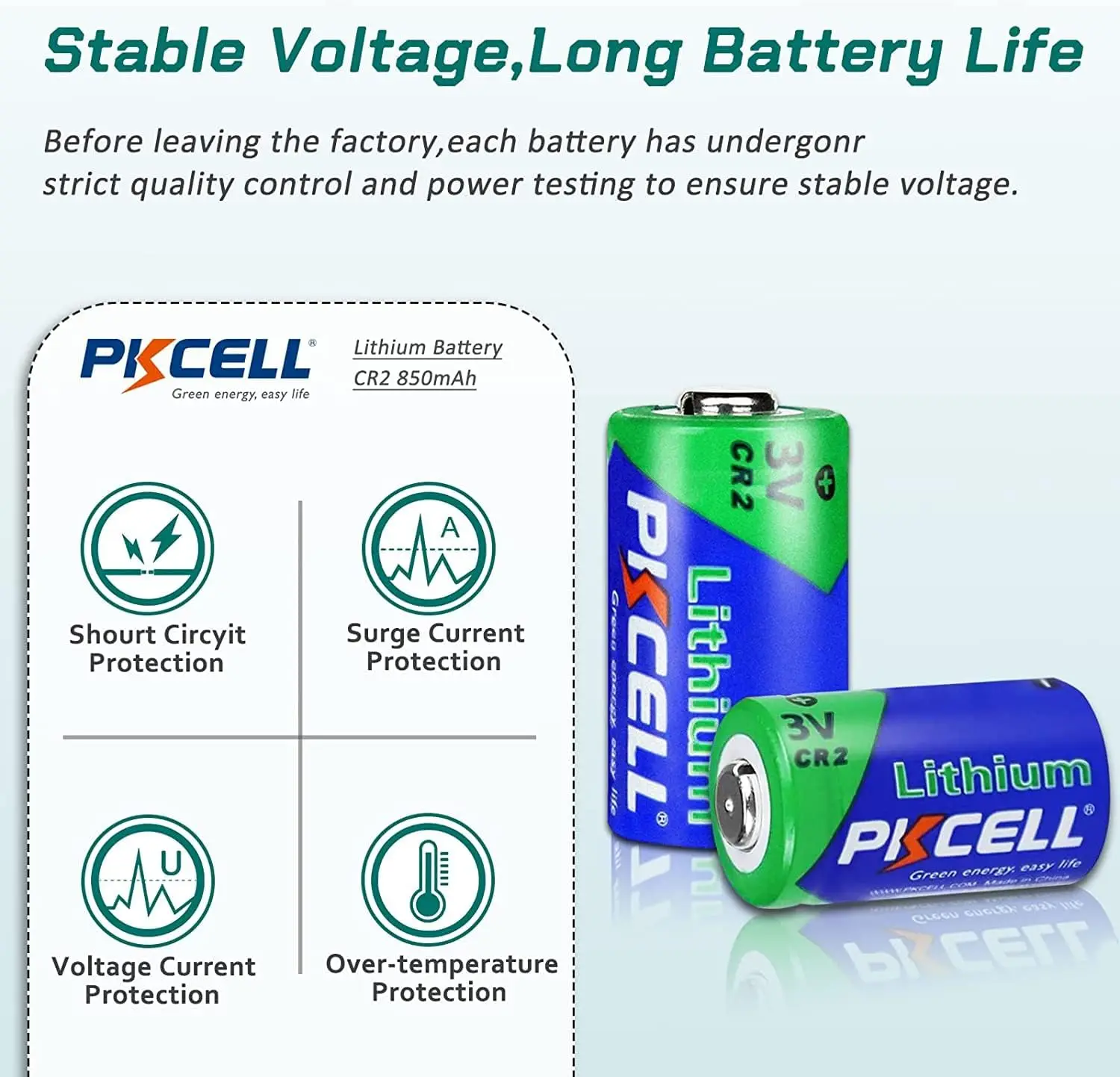 Lithium Battery 12PC 3V CR2 Lithium Batteries 1CR2 DL-CR2 DLCR2 Primary Battery 850mAh Cylindrical Lithium Cell For Shock Collar Tactical Light
