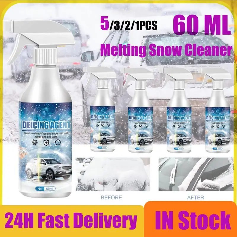 

5/1PCS 60ml car deicer Powerful Fast Melting Snow Cleaner snow melting spray deicer shiny car stuff Instantly Melting Ice