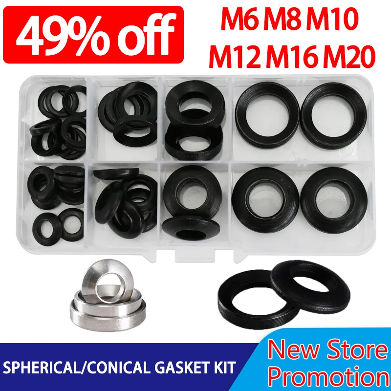 

M6 M8 M10 M12 M16 M20 Spherical/Conical Gasket Kit Concave Convex Cone Solid Countersunk Stainless Steel Carbon Steel Washers